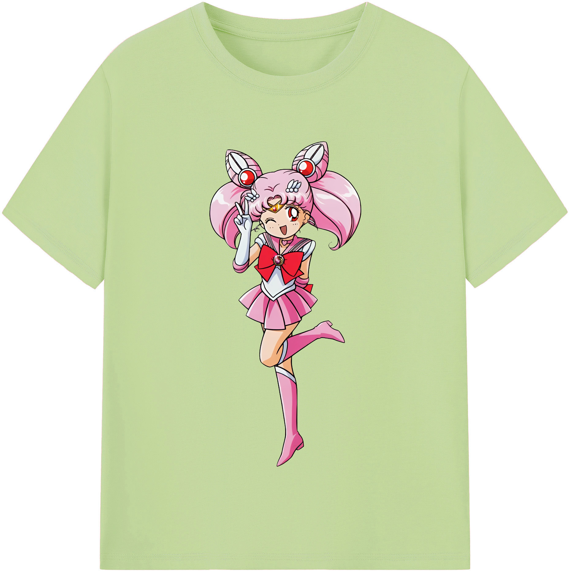 （画像用） 美少女戦士セーラームーン ちびうさ Sailor Moon Chibiusa Tsukino Usagi Small Lady Serenity 綿100％半袖Tシャツ（フロントプリント）